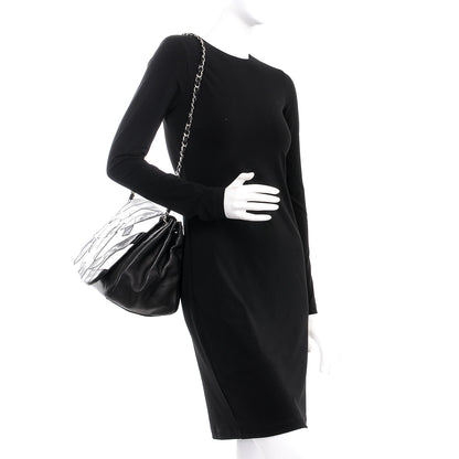 Chanel Lambskin Patchwork Accordion Flap Black White 2 of 10