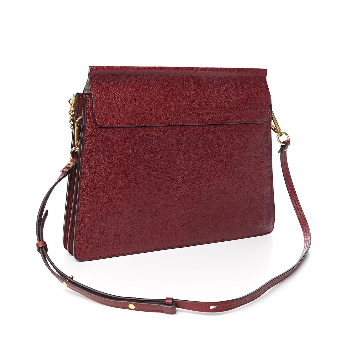 Calfskin Medium Faye Shoulder Bag Sienna Red