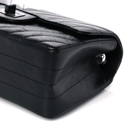 Chanel Aged Calfskin Chevron Quilted 2.55 Reissue Mini Flap So Black 9 of 10