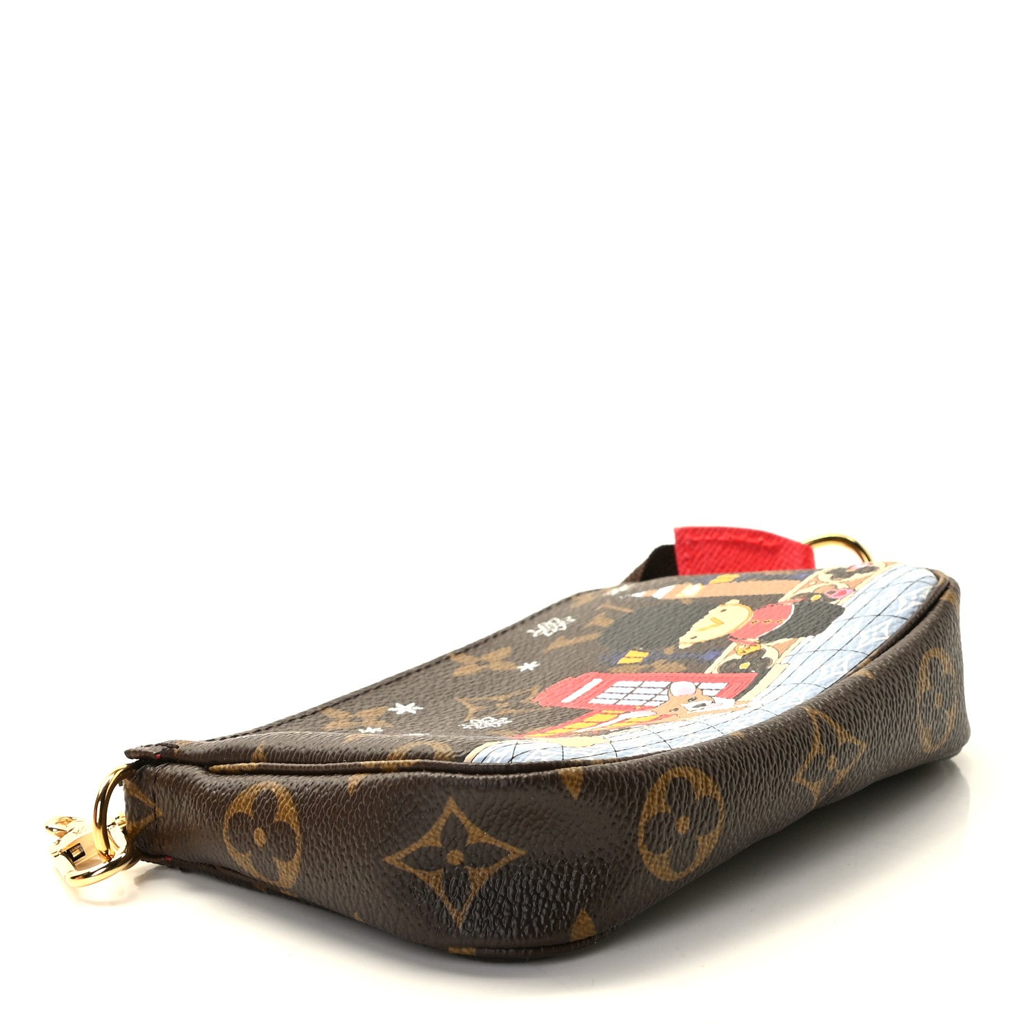 Louis Vuitton Monogram 2021 Christmas Animation London Mini Pochette Accessories Red 4 of 8