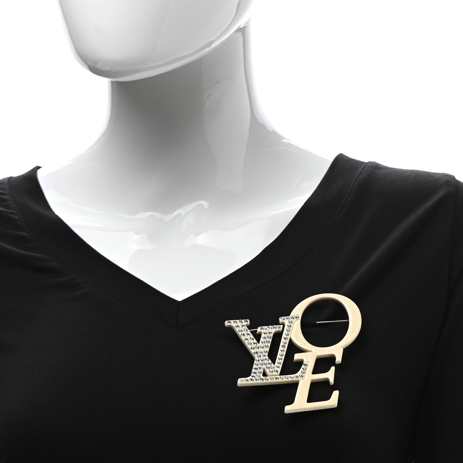 Louis Vuitton Swarovski Crystal Love LVoe Brooch 2 of 5