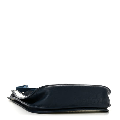 Hermes Toile Taurillon Clemence Evelyne III GM Bleu de Prusse 6 of 17