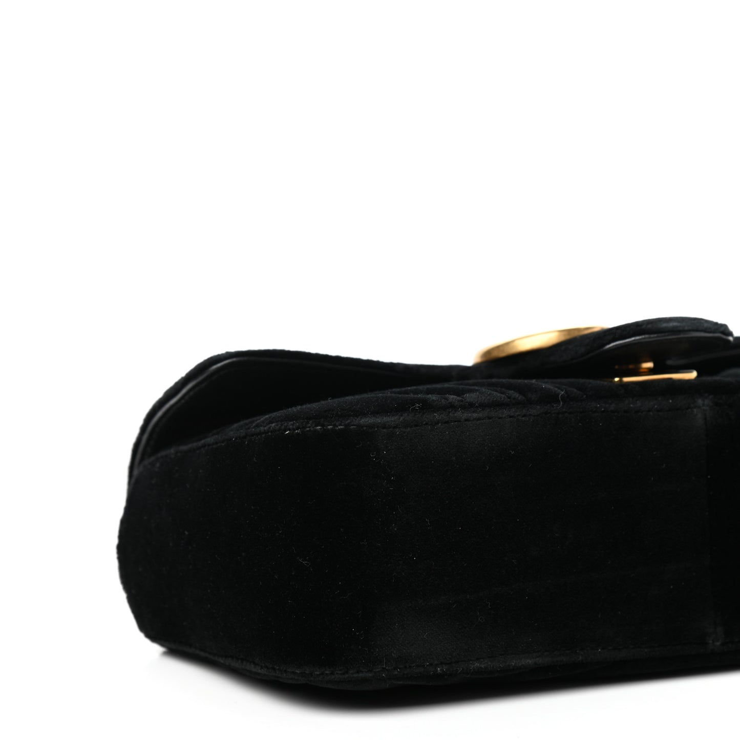 Velvet Matelasse Mini GG Marmont Shoulder Bag Black