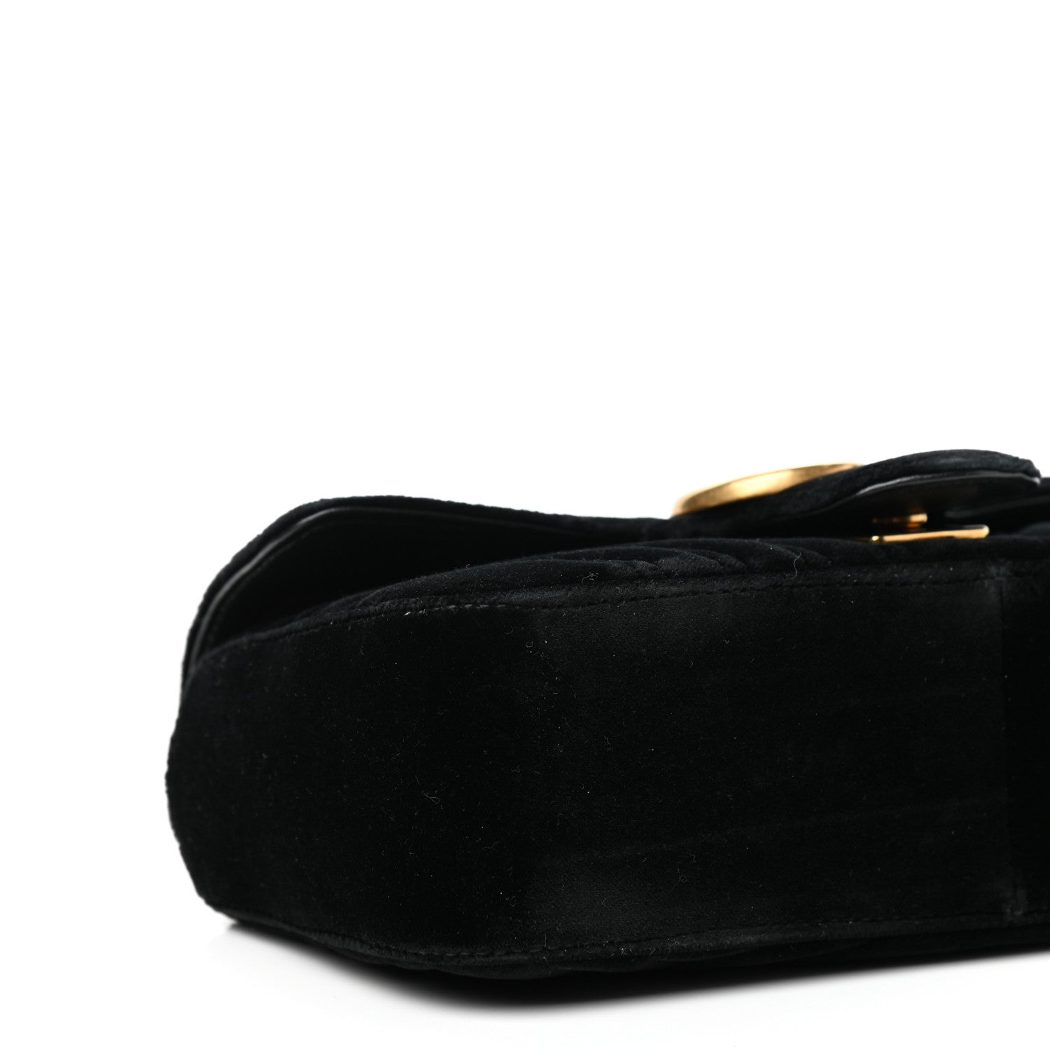 Gucci Velvet Matelasse Mini GG Marmont Shoulder Bag Black 9 of 11