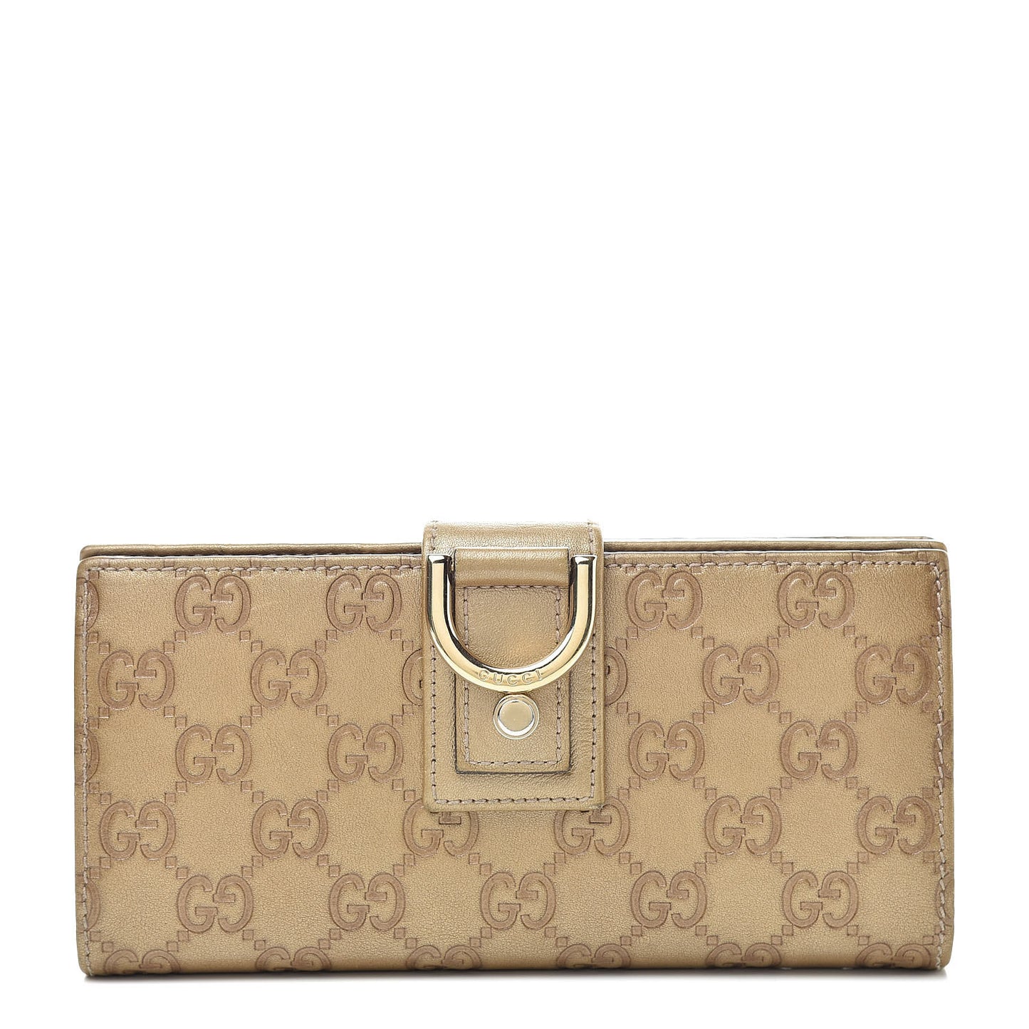 Metallic Guccissima Abbey Continental Wallet Gold
