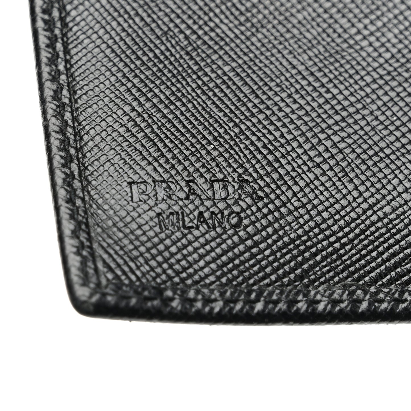 Saffiano Metal Tri-Fold Wallet Black