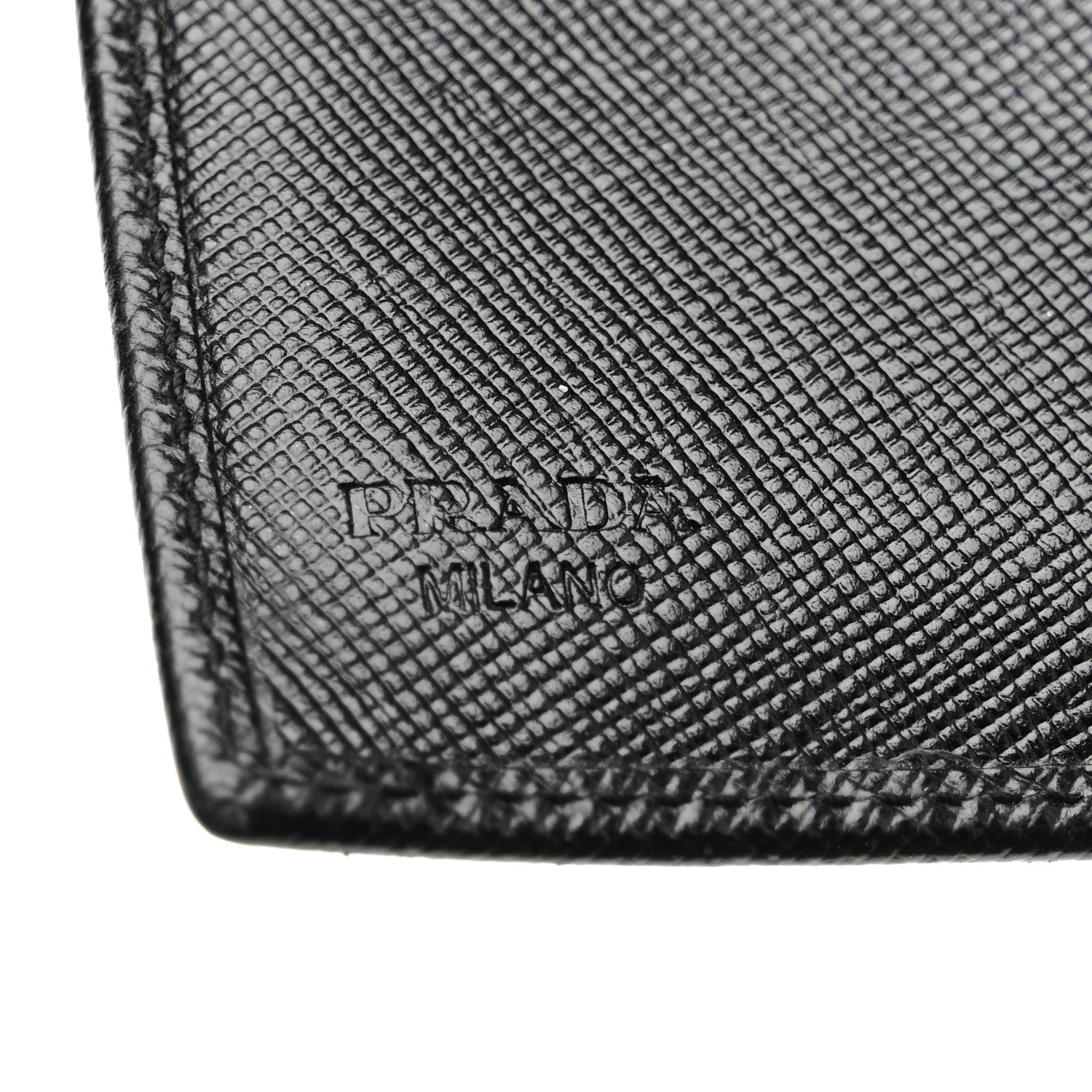Prada Saffiano Metal Tri-Fold Wallet Black 7 of 11