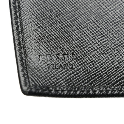 Prada Saffiano Metal Tri-Fold Wallet Black 7 of 11
