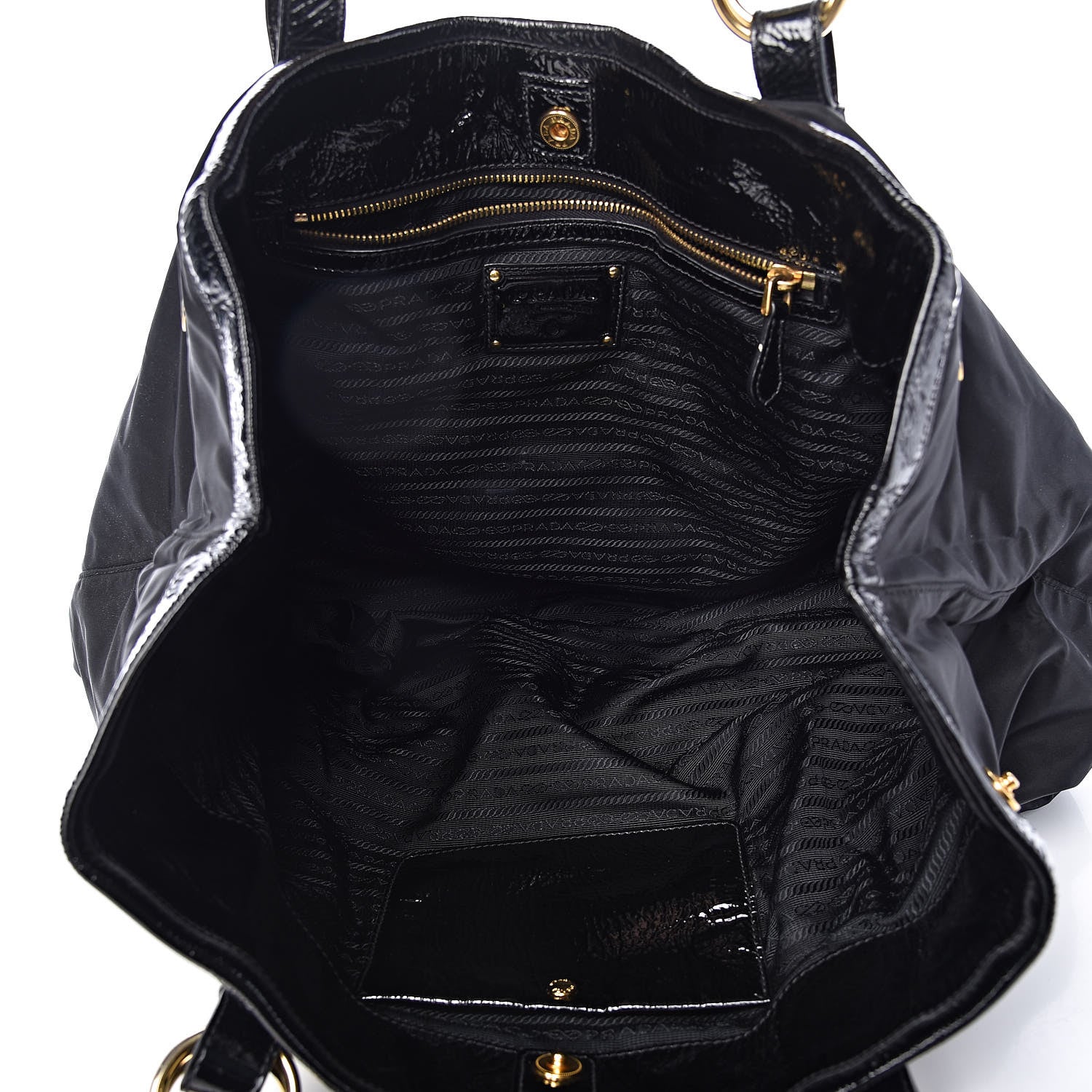 Prada Tessuto Nylon Chain Shoulder Bag Black 5 of 12