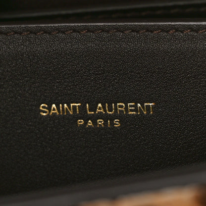 Saint Laurent Calfskin Pony Hair Leopard Print Mini Monogram Cassandra Top Handle Brown 7 of 9