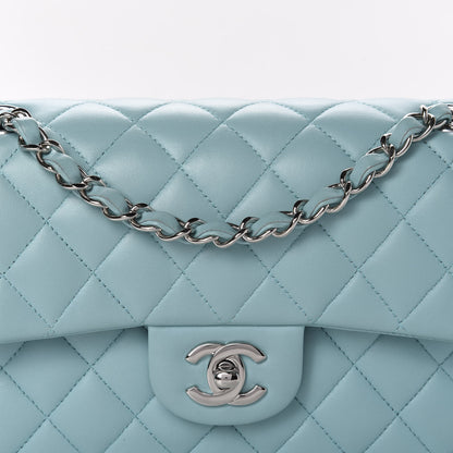Chanel Lambskin Quilted Small Double Flap Light Blue 10 of 11