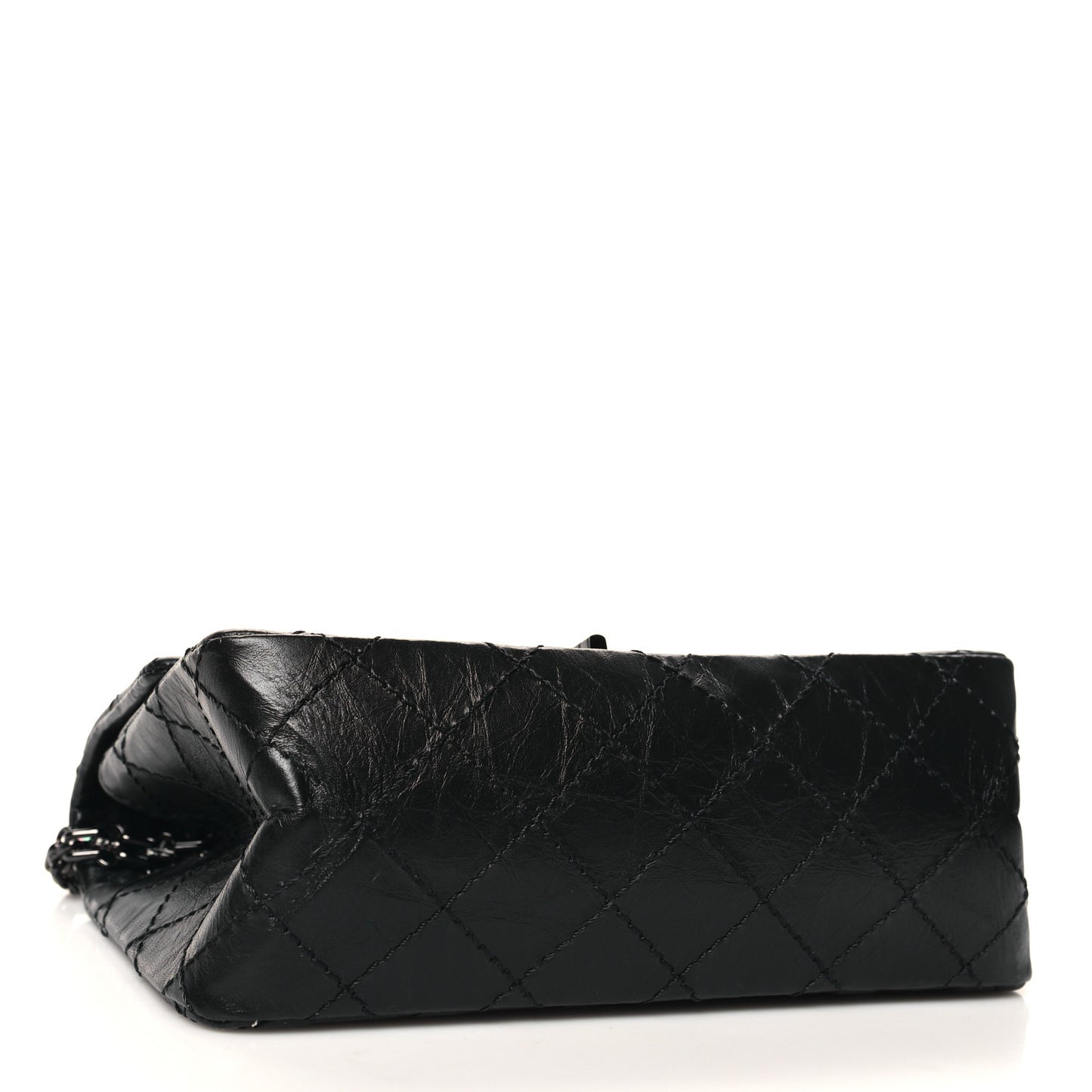 Aged Calfskin Quilted 2.55 Reissue Mini Flap So Black
