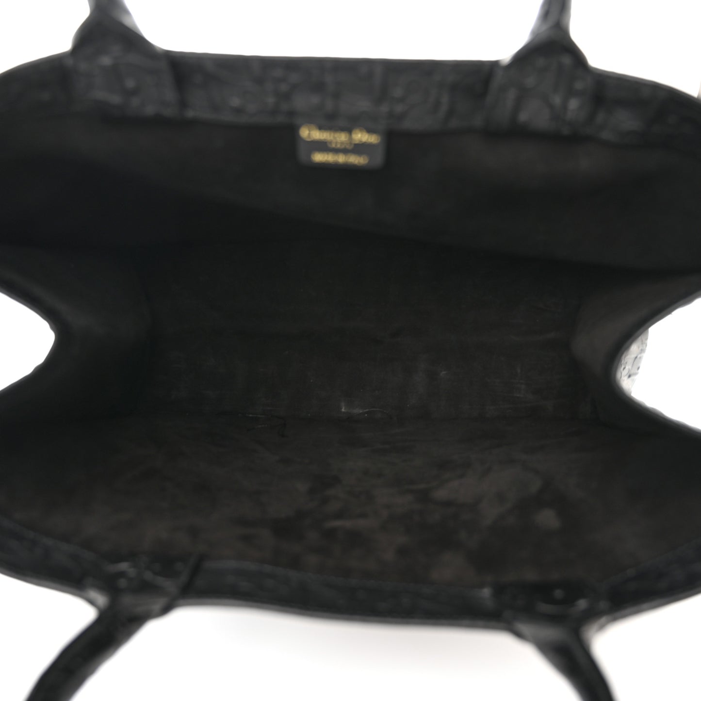 Oblique Calfskin Embossed Large Book Tote Black