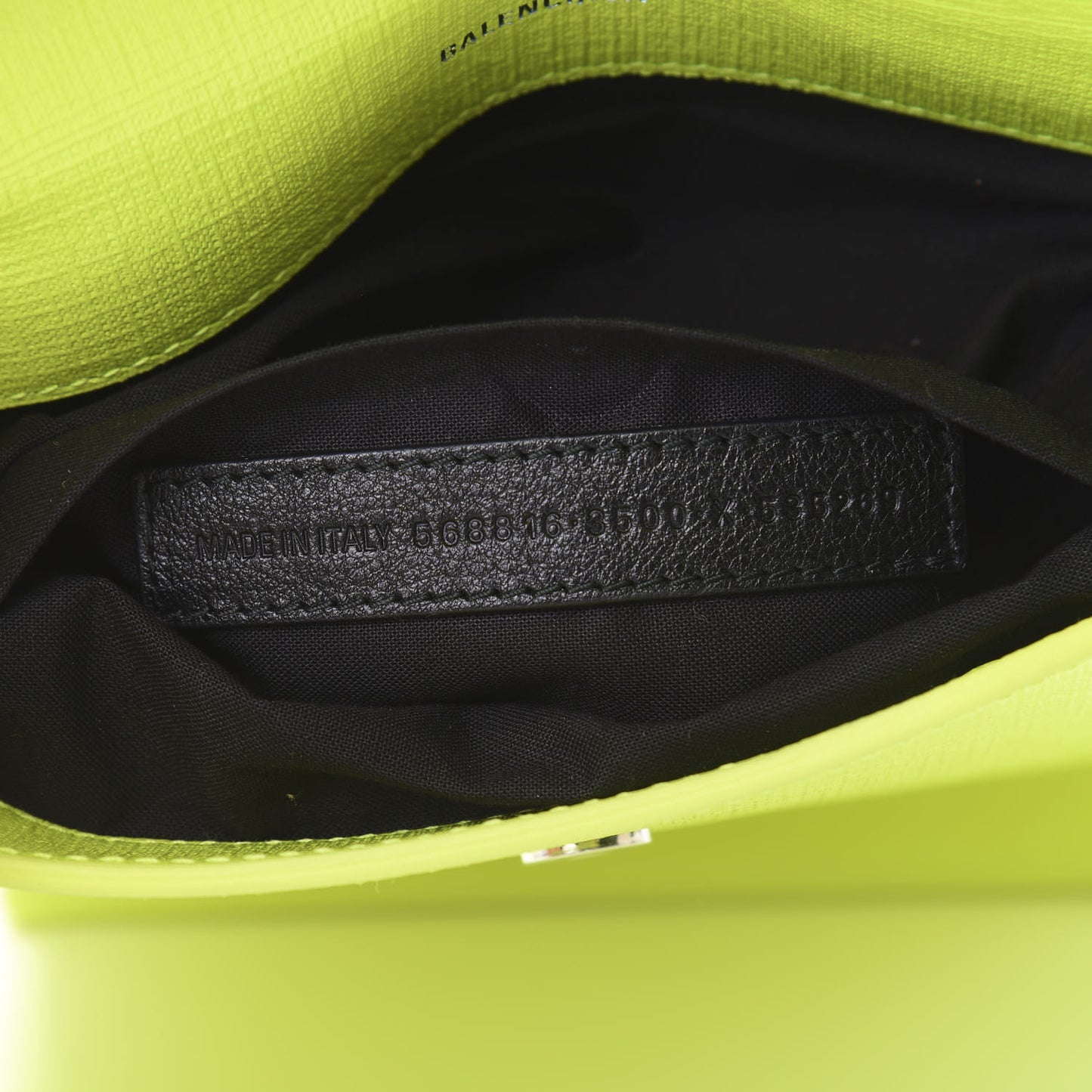 Squared Calfskin Logo Shopping Envelope Clutch Acid Green