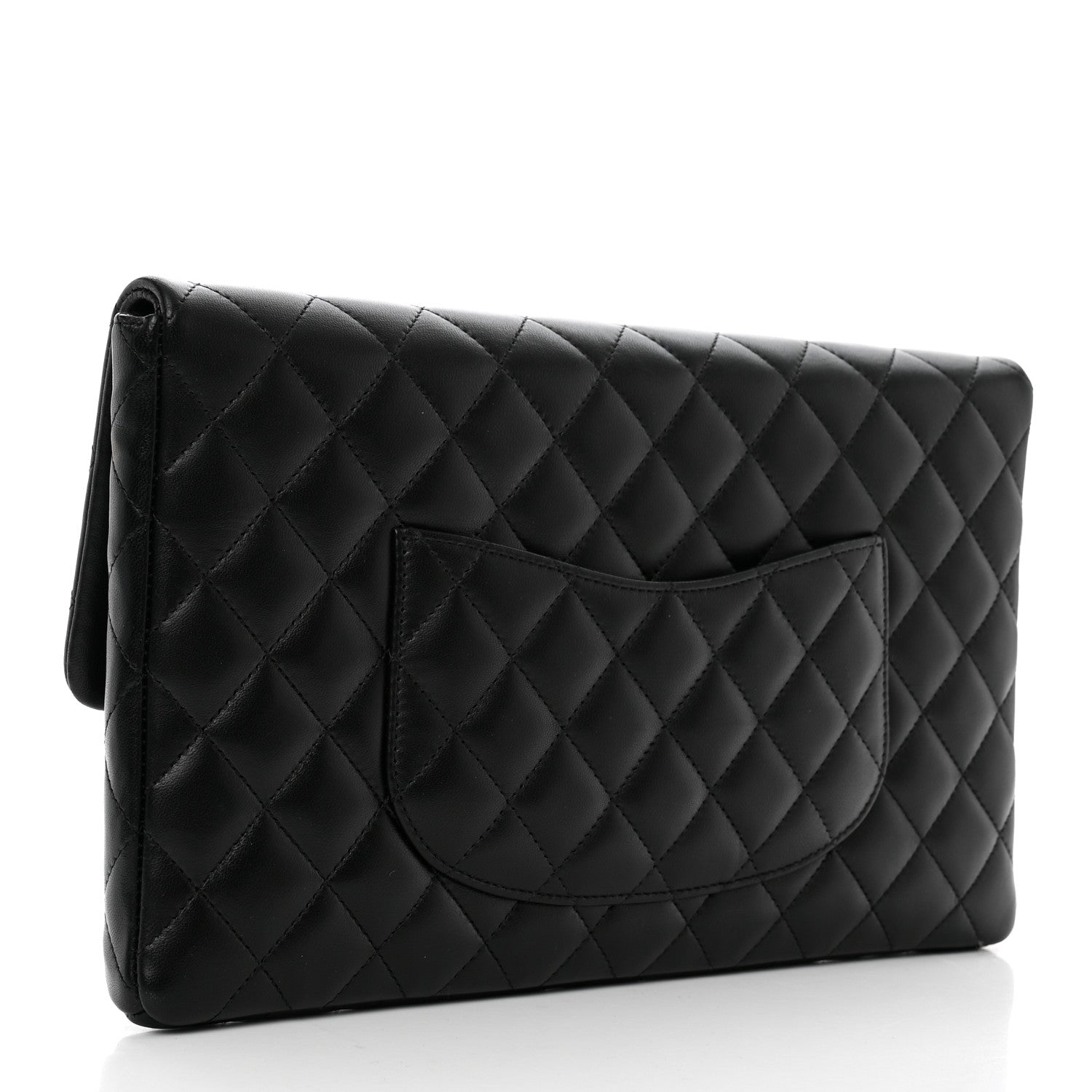 Chanel Lambskin Quilted Flap Clutch Black 3 of 13