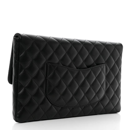 Chanel Lambskin Quilted Flap Clutch Black 3 of 13