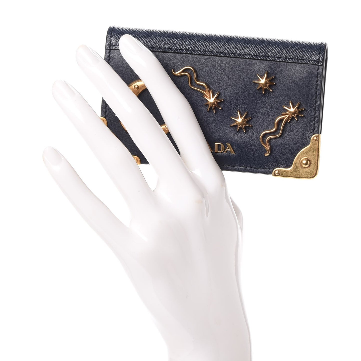 City Calf Saffiano Cahier Astrology Card Case Baltico