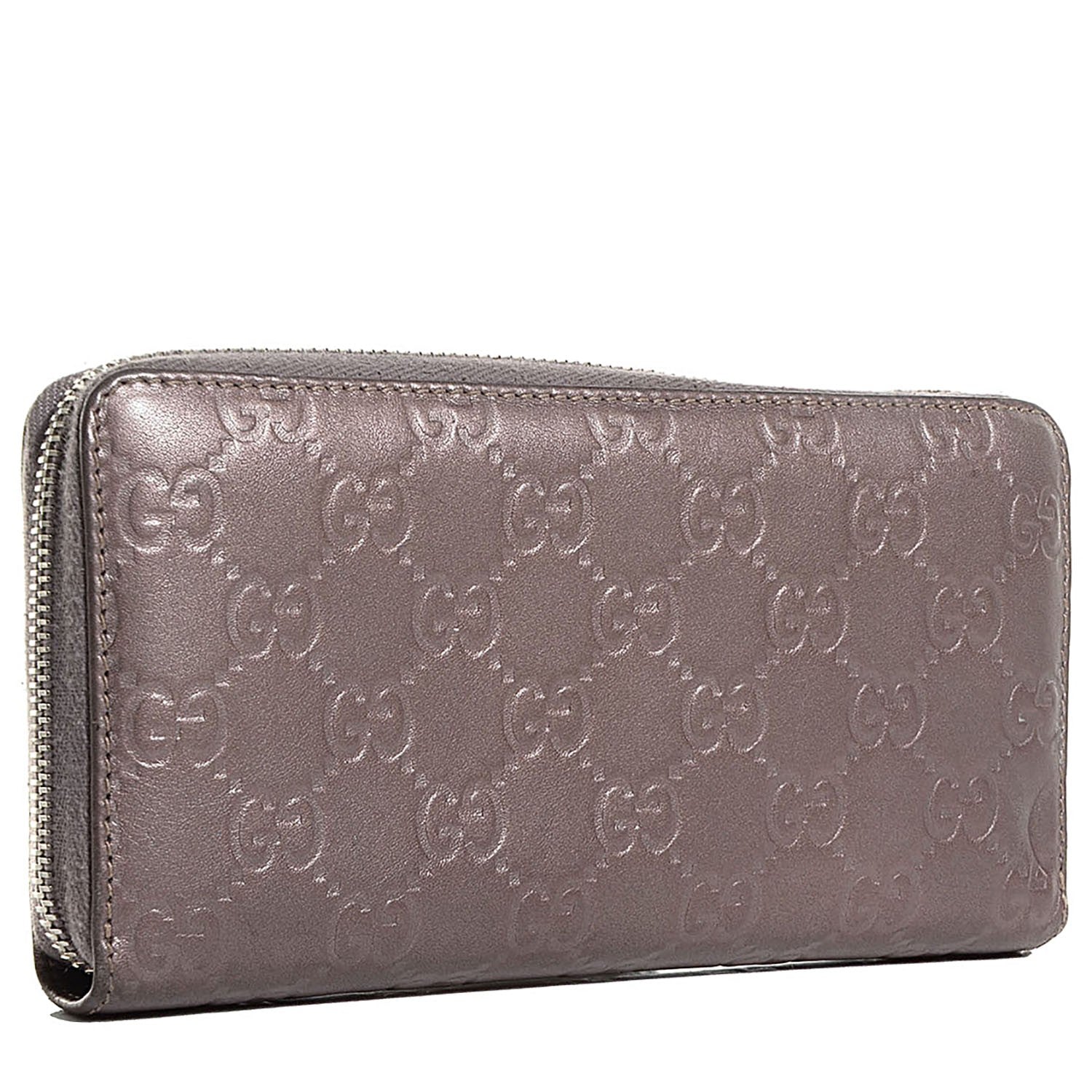 Gucci Metallic Guccissima Large Twins Zip Around Wallet Mauve 3 of 7