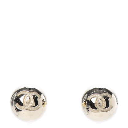 Chanel Metal Bead CC Stud Earrings Gold 1 of 4