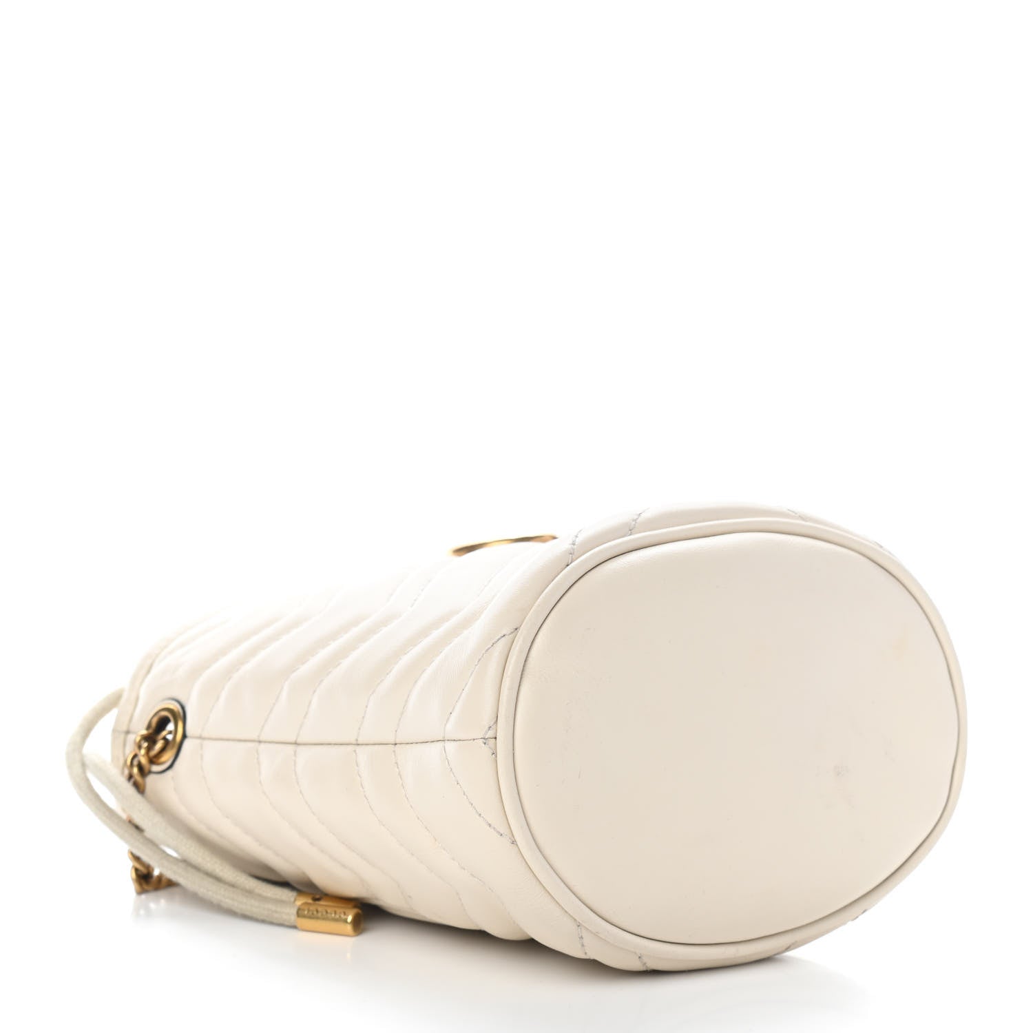 Gucci Calfskin Matelasse Mini GG Marmont 2.0 Bucket Bag White 4 of 9