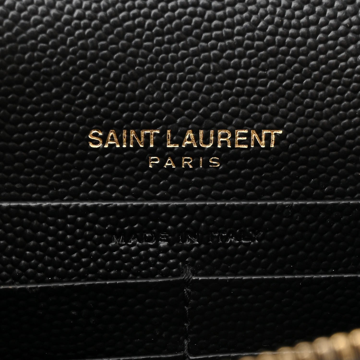 Saint Laurent Grain De Poudre Matelasse Chevron Monogram Envelope Chain Wallet Black 6 of 11