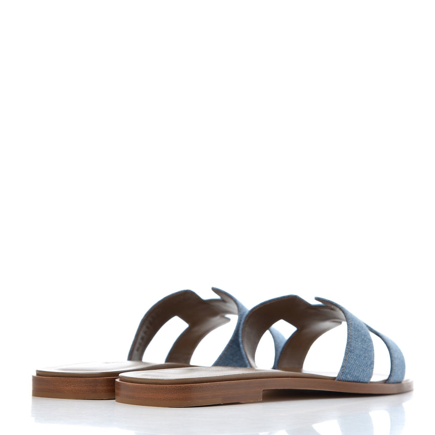Hermes Denim Canvas Oran Sandals 40.5 Bleu Clair 4 of 9