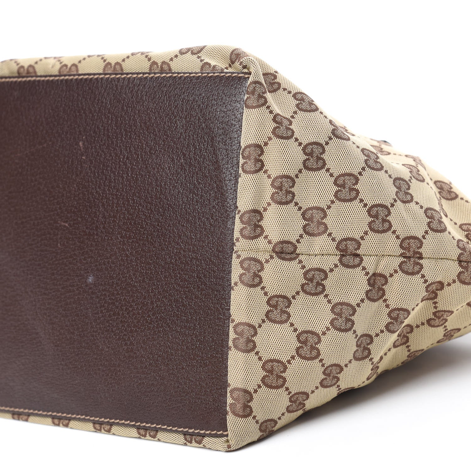 Gucci GG Monogram Small Web Handle Bucket Tote Dark Brown 7 of 10