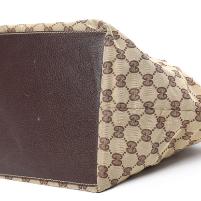 Gucci GG Monogram Small Web Handle Bucket Tote Dark Brown 7 of 10