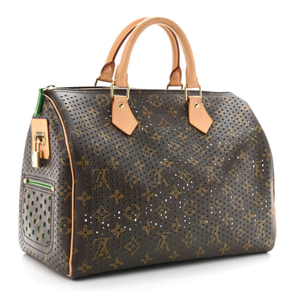Louis Vuitton Monogram Perforated Speedy 30 Green 3 of 9