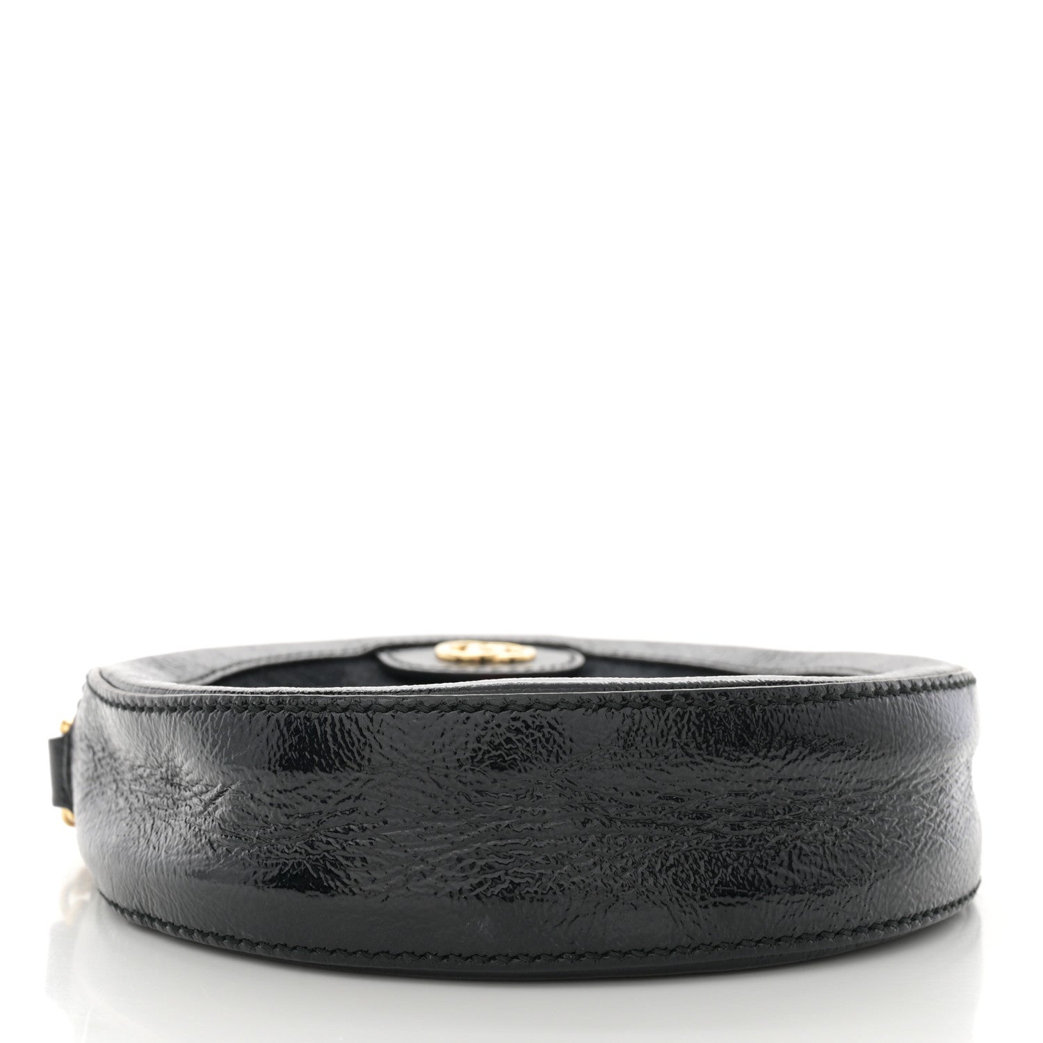 Gucci Suede Patent Web Mini Ophidia Round Shoulder Bag Black 4 of 10