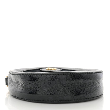 Gucci Suede Patent Web Mini Ophidia Round Shoulder Bag Black 4 of 10