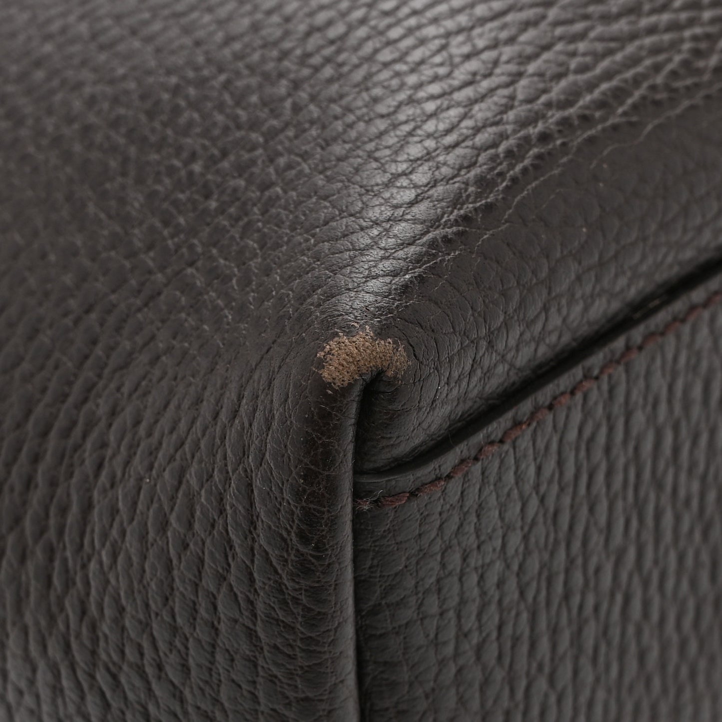 Calfskin Medium Braided Handle Gifford Tote Dark Brown