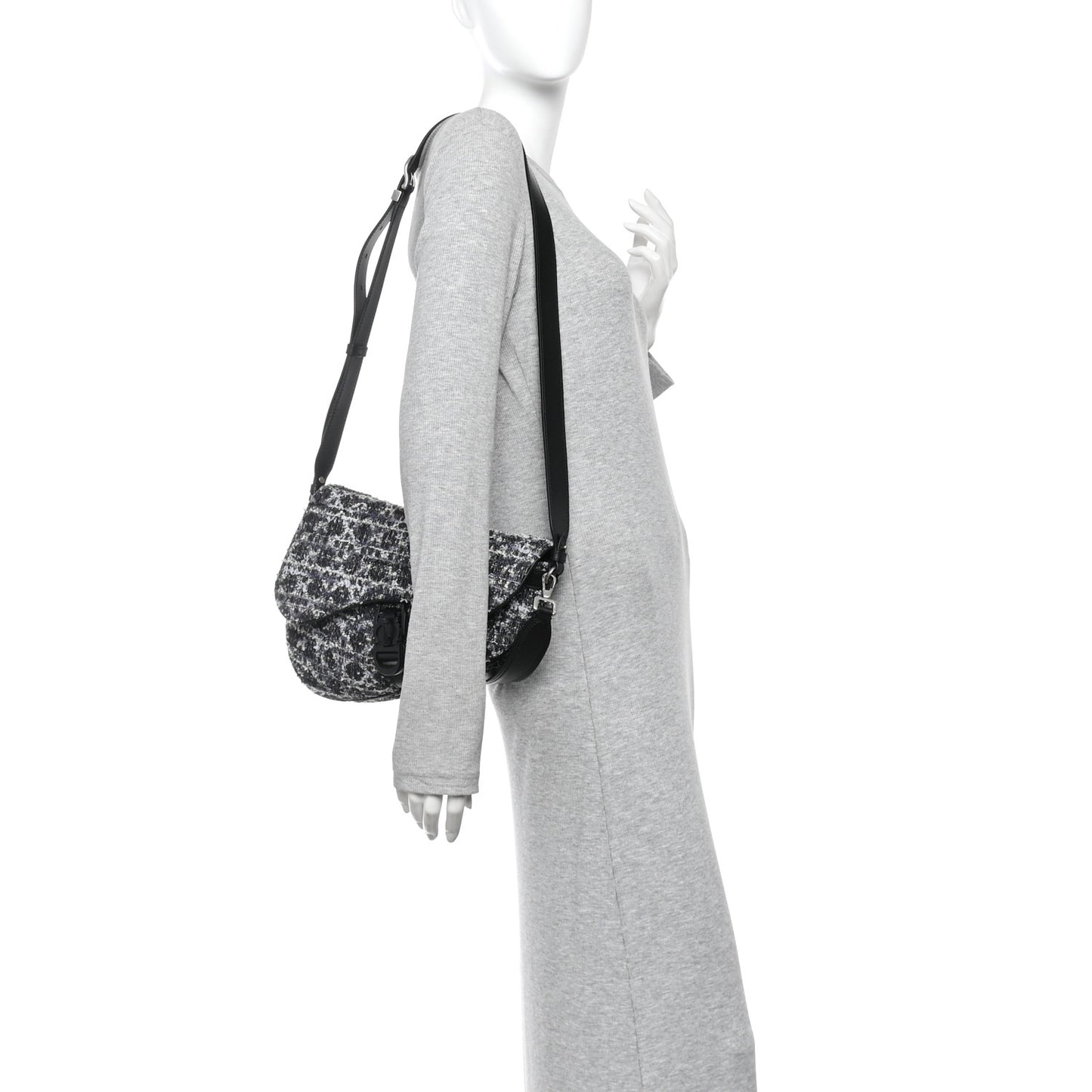 Tweed Saddle Bag Black Silver