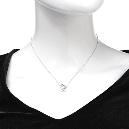 Tiffany 18K White Gold Diamond Small Paloma Picasso Loving Heart Necklace 2 of 7