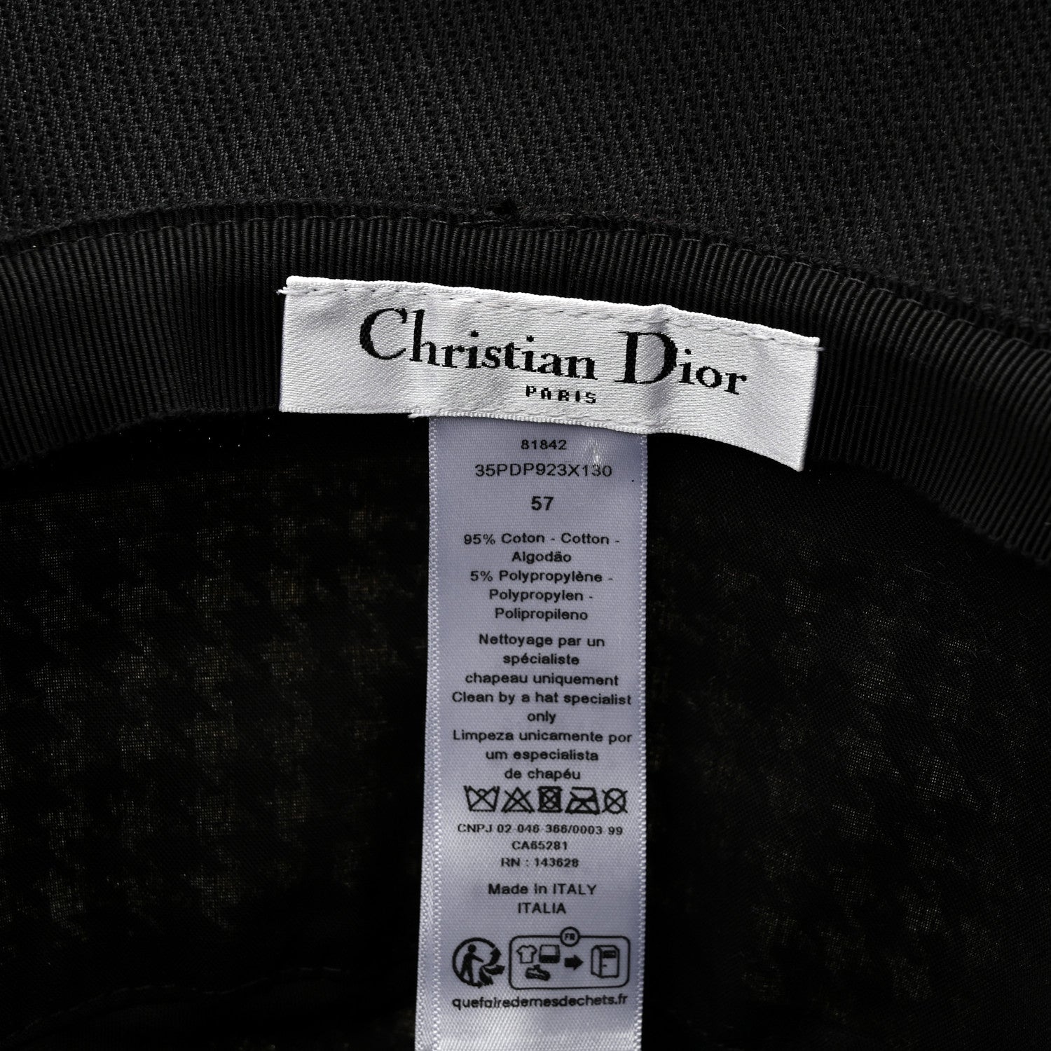Christian Dior Pied De Poule Bucket Hat 57 Black White 1863339