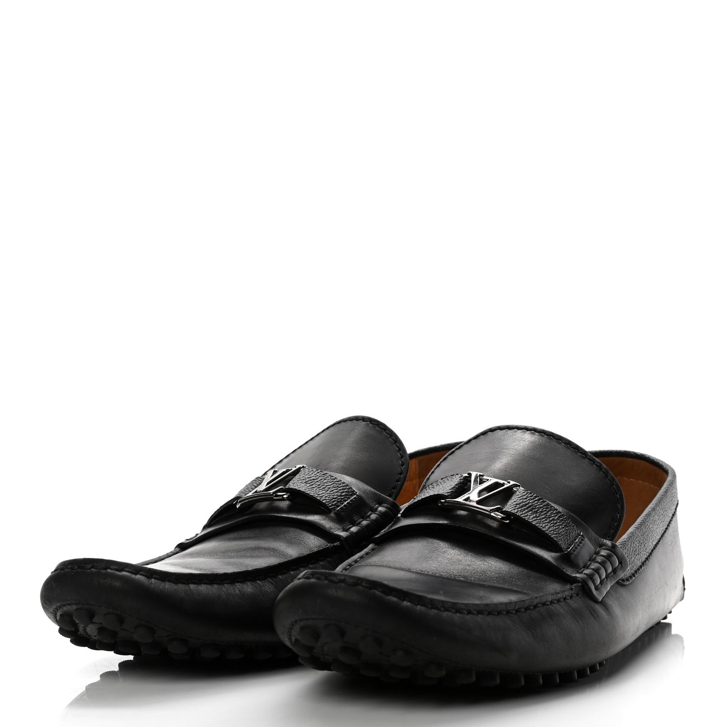 Calfskin Monogram Mens Monte Carlo Mocassin Loafers 10 Black