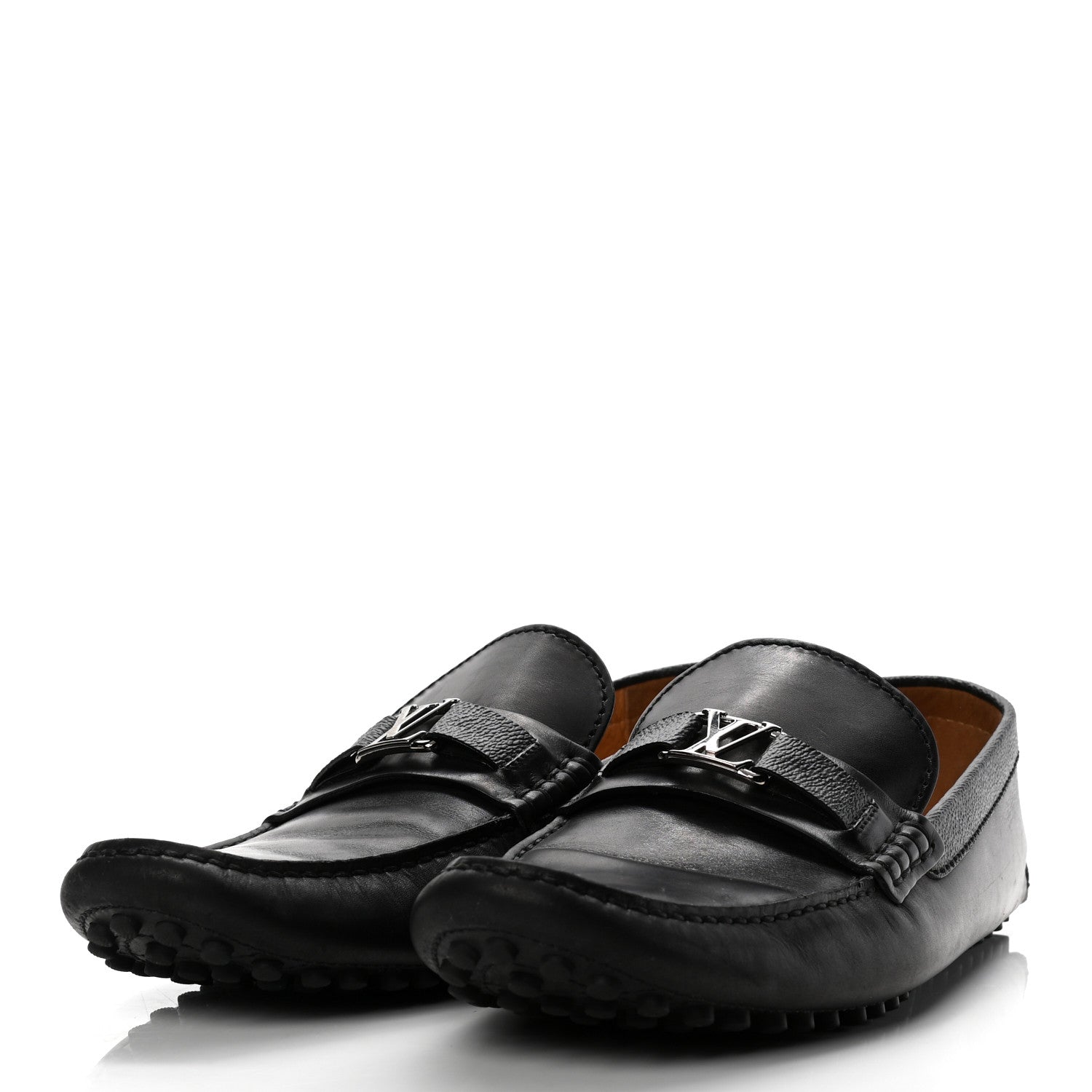 Louis Vuitton Calfskin Monogram Mens Monte Carlo Mocassin Loafers 10 Black 3 of 8