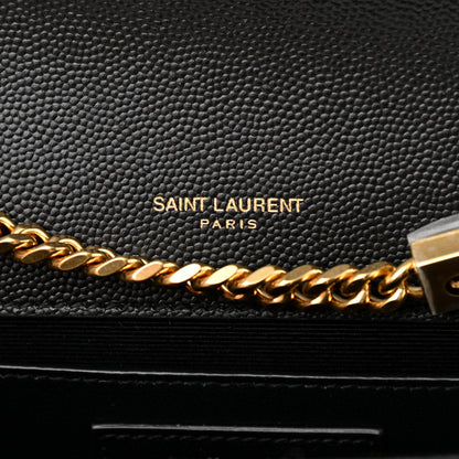 Saint Laurent Grain De Poudre Medium Classic Monogram Kate Satchel Black 6 of 11