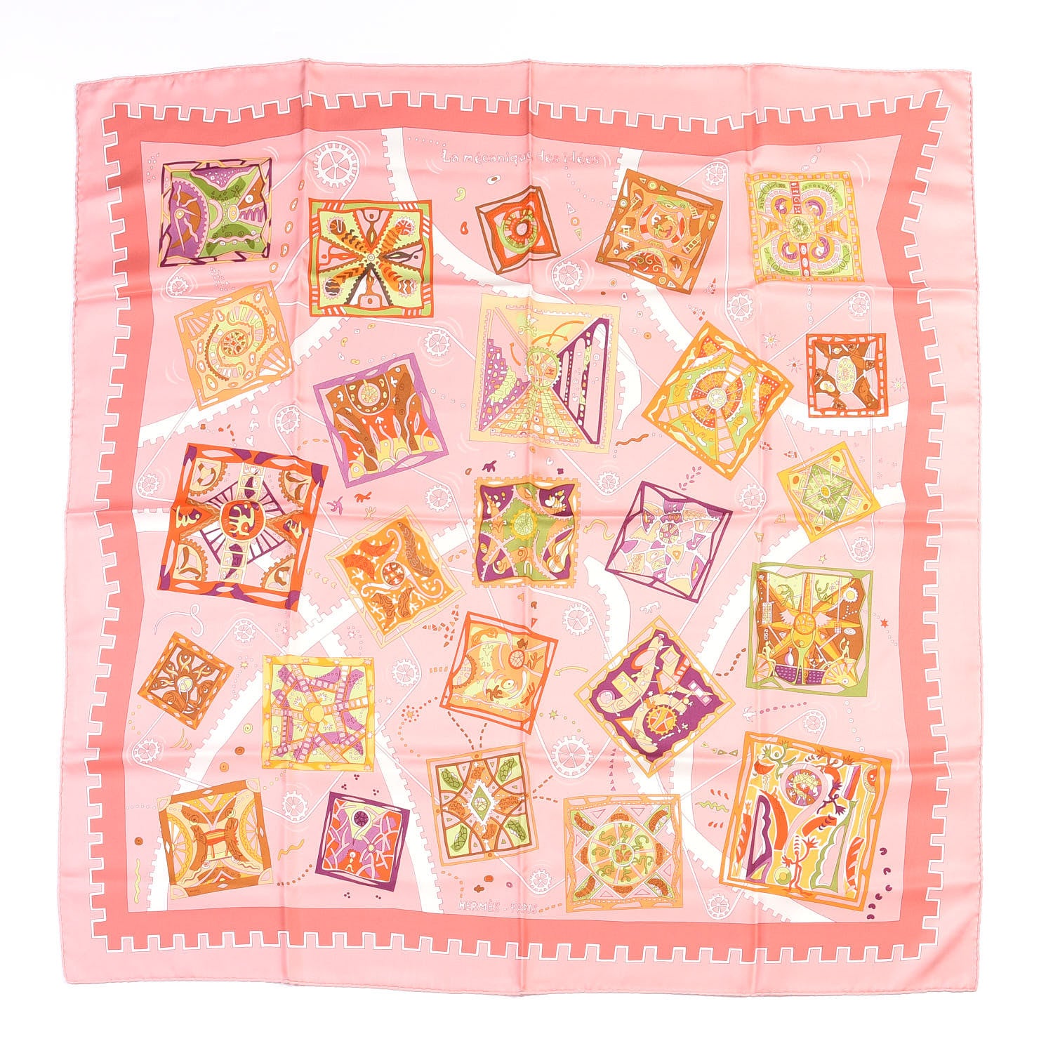 Hermes Silk Le Mecanique Des Idees Scarf 90 1 of 4