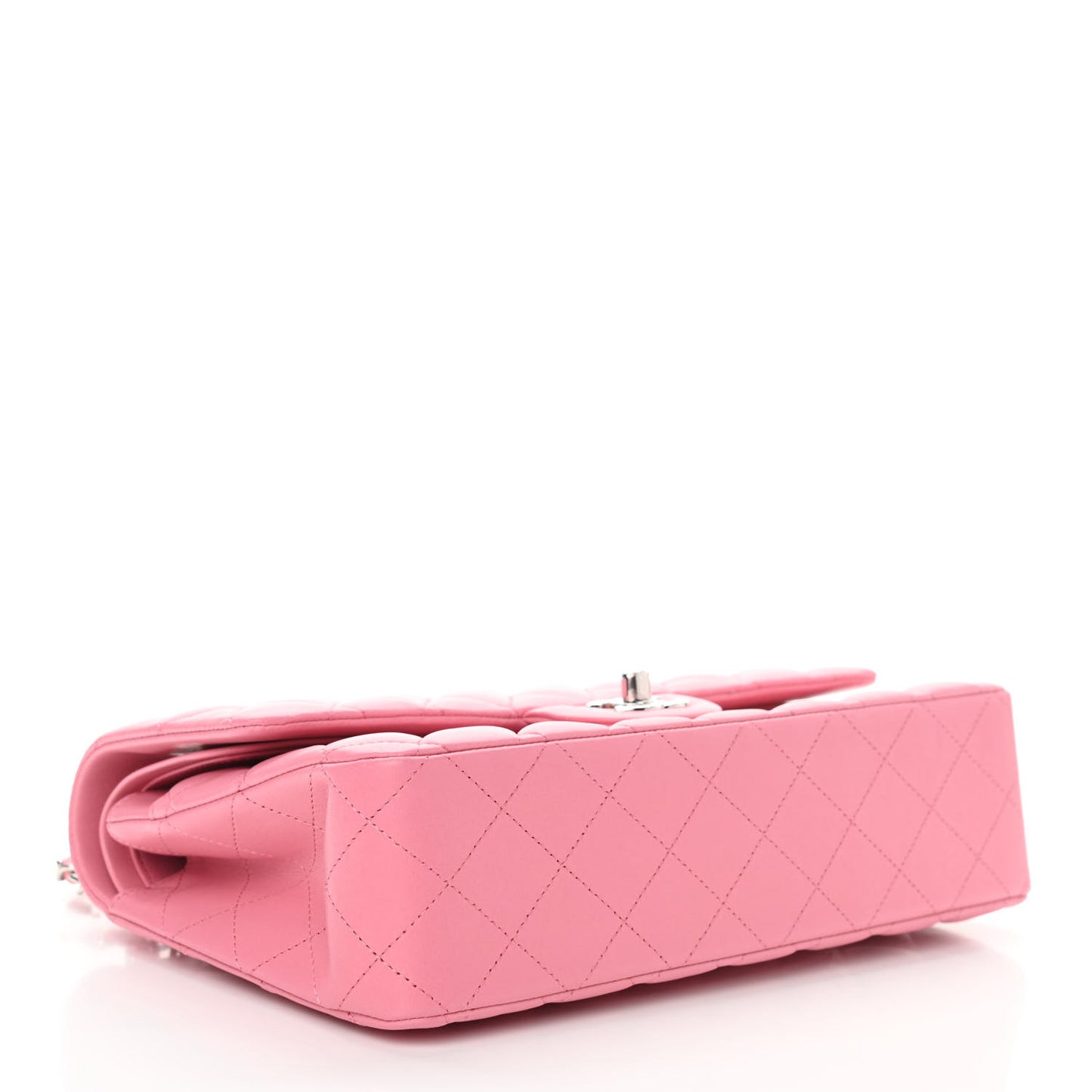 Lambskin Quilted Medium Double Flap Pink