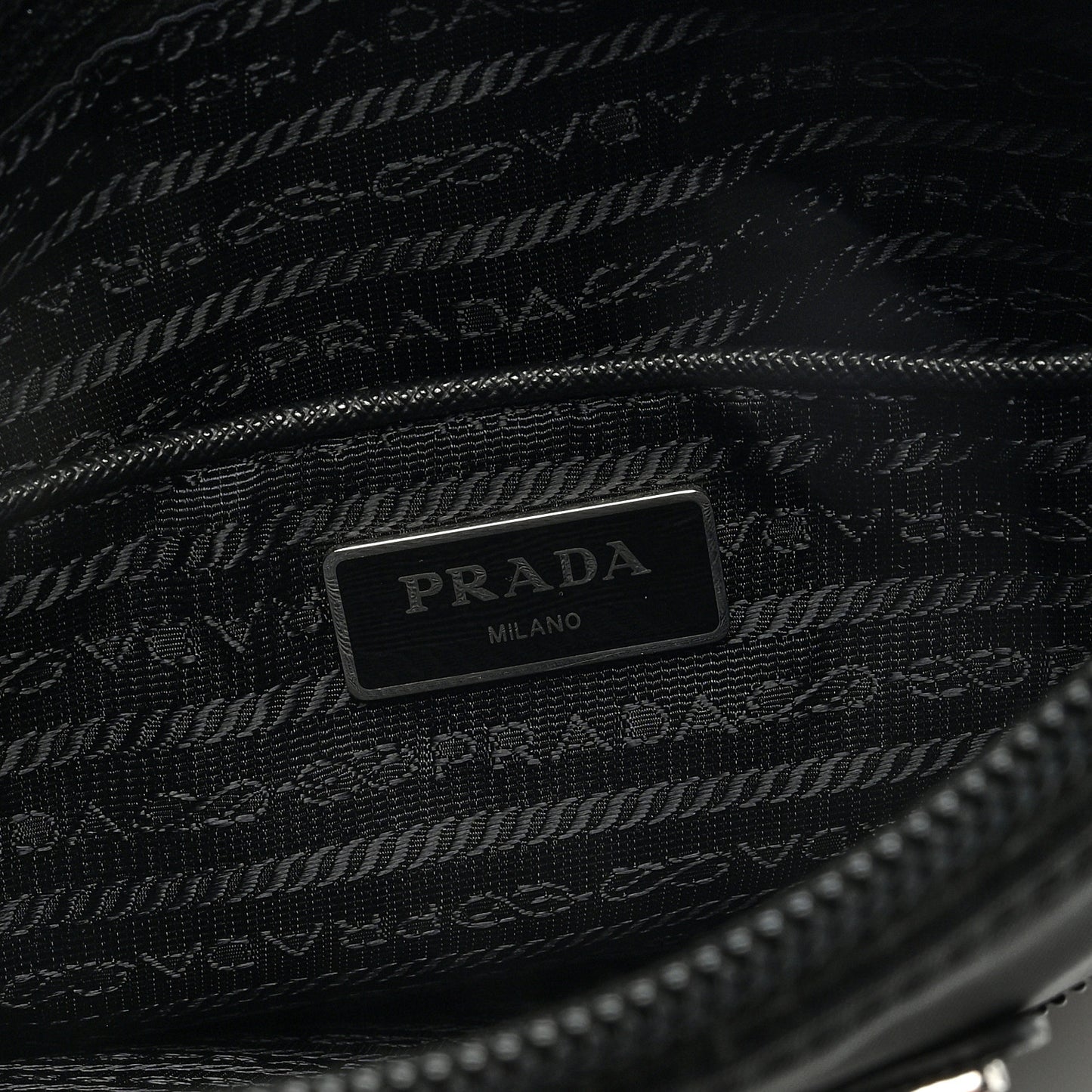 Nylon Saffiano Flat Messenger Bag Black
