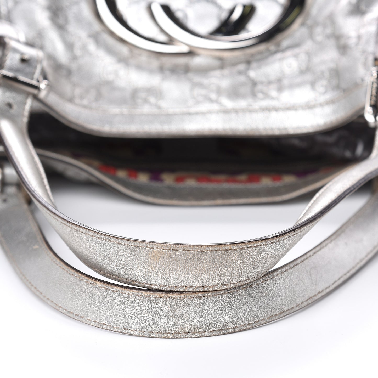 Guccissima Medium Britt Tote Silver