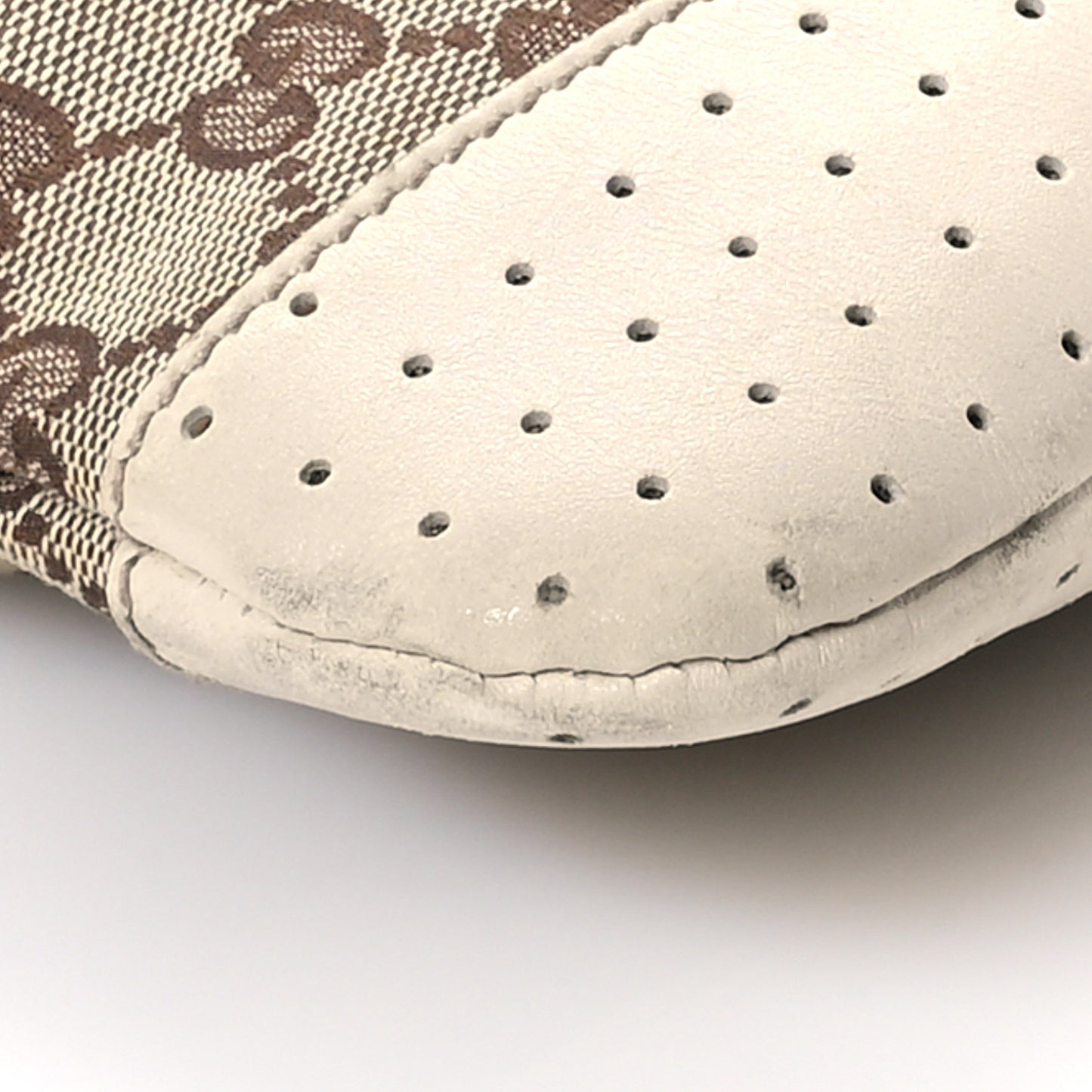 Monogram Calfskin Perforated Medium Flat Messenger Bag Off White
