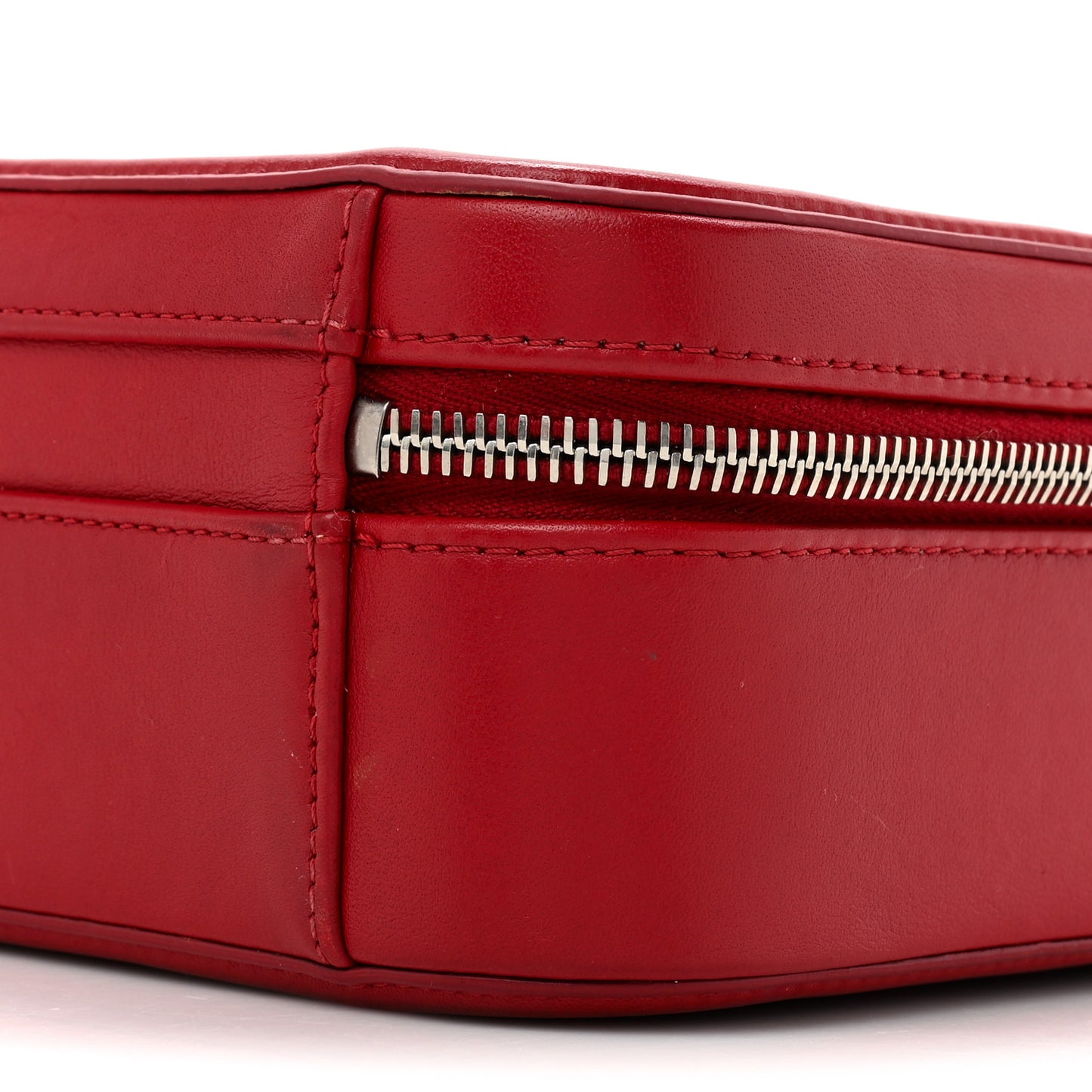 Lambskin Quilted Medium CC Filigree Vanity Case Dark Red