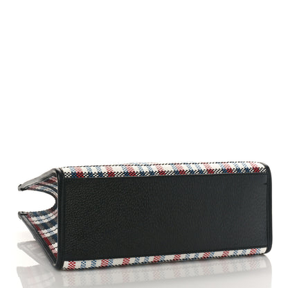 Gucci Canvas Plaid ICCUG Embroidered Small Tote Bag Black White Red Blue Smile Yellow 3 of 8