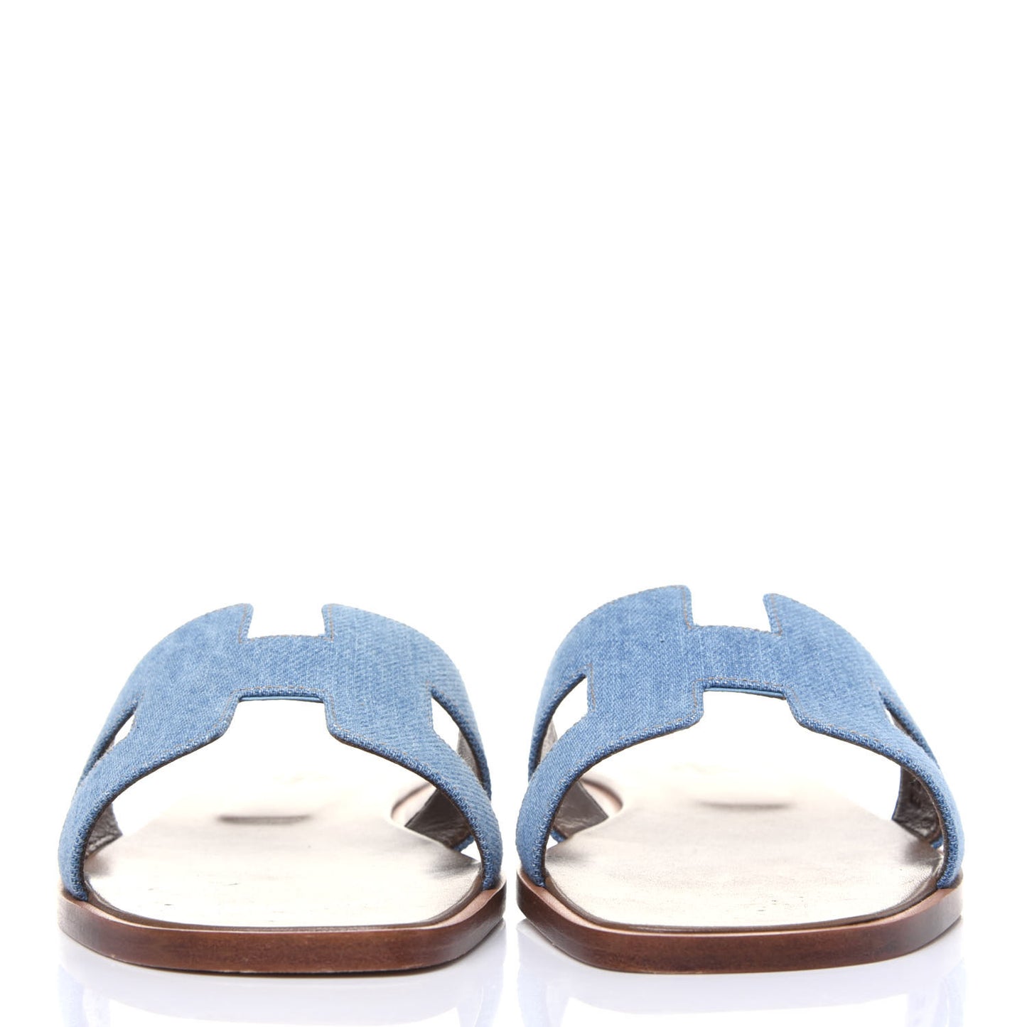 Denim Canvas Oran Sandals 38 Bleu Clair