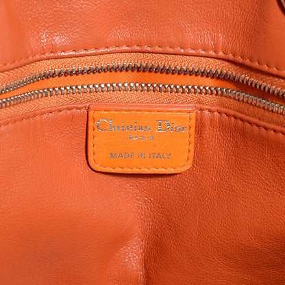 Christian Dior Lambskin Woven North South Avenue Tote Orange 6 of 8
