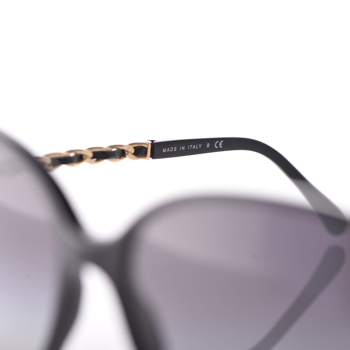 Lambskin Square Chain Sunglasses 5210-Q Black