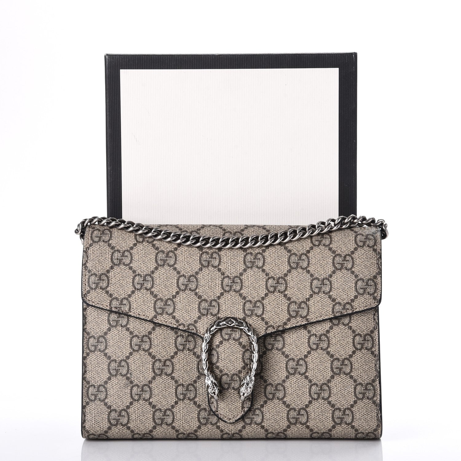 Gucci GG Supreme Monogram Mini Dionysus Chain Wallet Beige Black 10 of 10