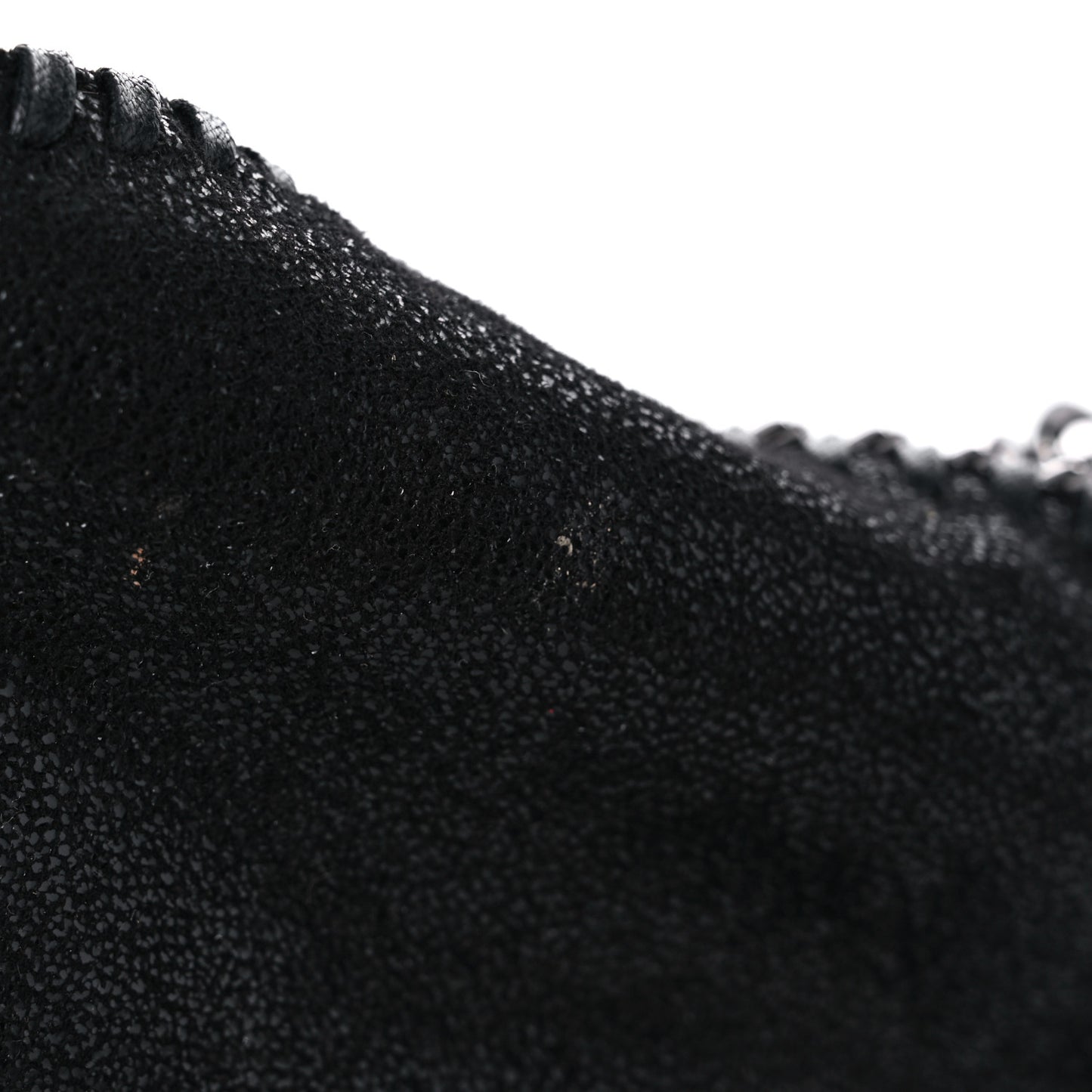 Embellished Shaggy Deer Small Falabella Fold Over Tote Black